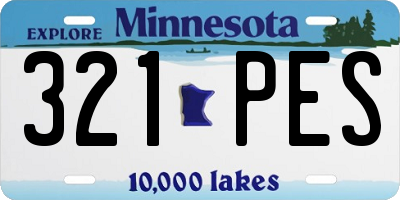 MN license plate 321PES