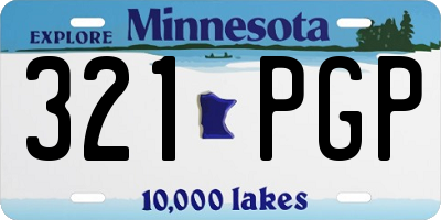 MN license plate 321PGP