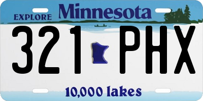 MN license plate 321PHX