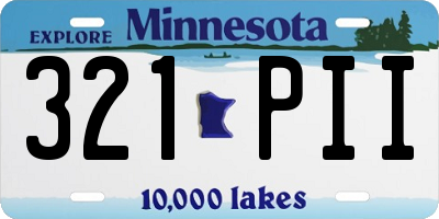 MN license plate 321PII