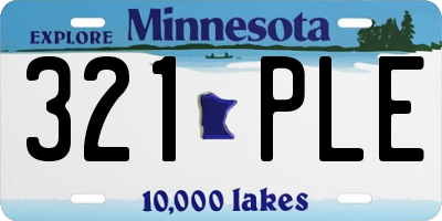 MN license plate 321PLE