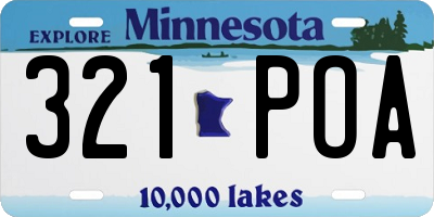 MN license plate 321POA