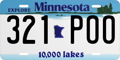 MN license plate 321POO