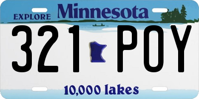 MN license plate 321POY