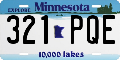 MN license plate 321PQE