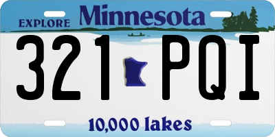 MN license plate 321PQI