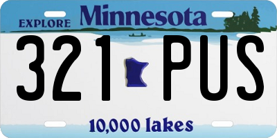 MN license plate 321PUS