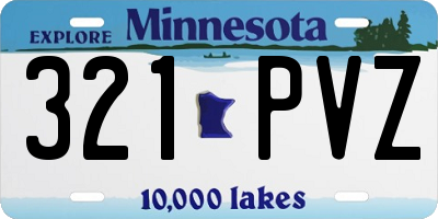 MN license plate 321PVZ