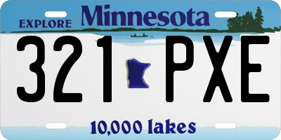 MN license plate 321PXE