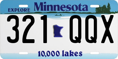 MN license plate 321QQX
