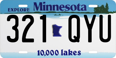 MN license plate 321QYU