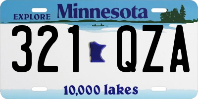 MN license plate 321QZA