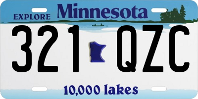 MN license plate 321QZC