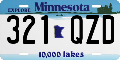 MN license plate 321QZD