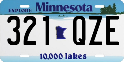 MN license plate 321QZE