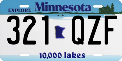 MN license plate 321QZF