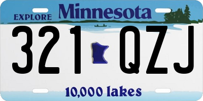 MN license plate 321QZJ