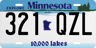 MN license plate 321QZL