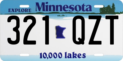 MN license plate 321QZT