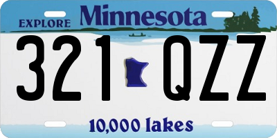 MN license plate 321QZZ