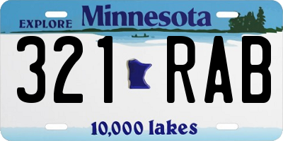 MN license plate 321RAB
