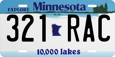 MN license plate 321RAC