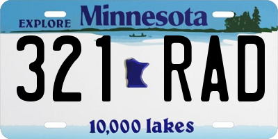 MN license plate 321RAD