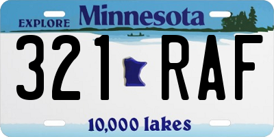 MN license plate 321RAF