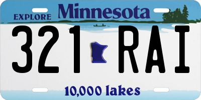 MN license plate 321RAI