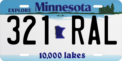 MN license plate 321RAL