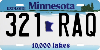 MN license plate 321RAQ