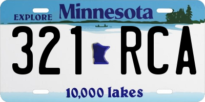 MN license plate 321RCA