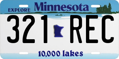 MN license plate 321REC