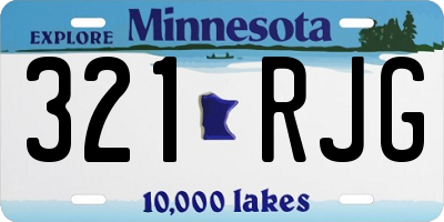 MN license plate 321RJG