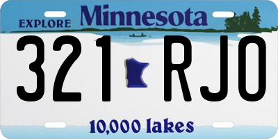 MN license plate 321RJO