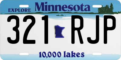MN license plate 321RJP
