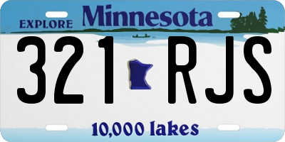 MN license plate 321RJS