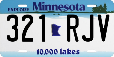 MN license plate 321RJV