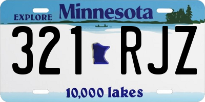 MN license plate 321RJZ