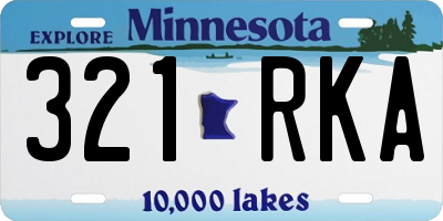 MN license plate 321RKA