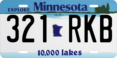 MN license plate 321RKB