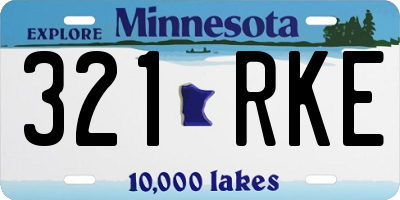 MN license plate 321RKE