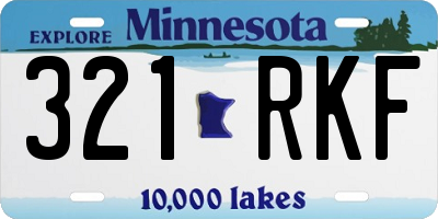 MN license plate 321RKF