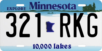 MN license plate 321RKG