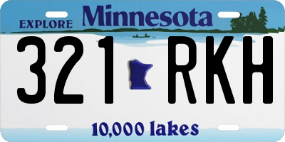 MN license plate 321RKH