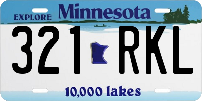 MN license plate 321RKL
