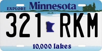 MN license plate 321RKM