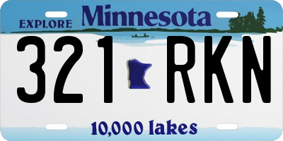 MN license plate 321RKN