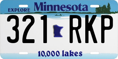 MN license plate 321RKP