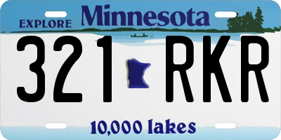 MN license plate 321RKR